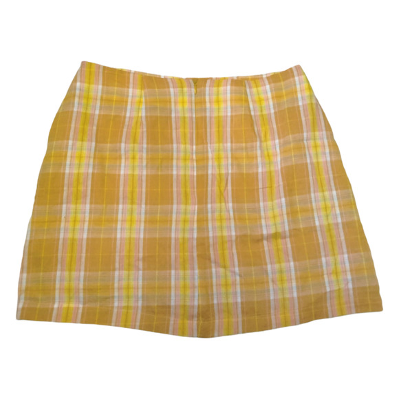 Lulus Skirt Womens Large Multi Plaid Orange Academia Anime School Girl Uwu NEW - Picture 10 of 12